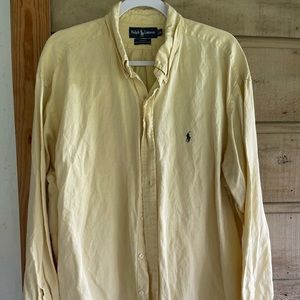 Lot of 2 Mens Ralph Lauren 100% Linen long sleeve button down XL